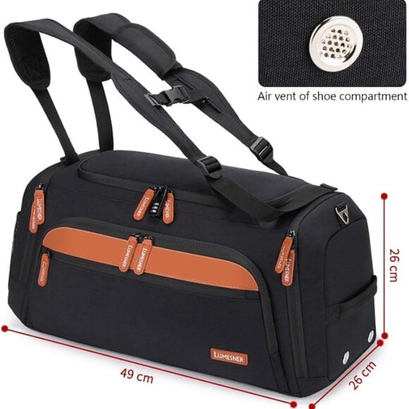 NWT! 38L Convertible Lightweight Duffel Backpack - Nylon/Polyester/Faux Leather - Picture 2 of 16